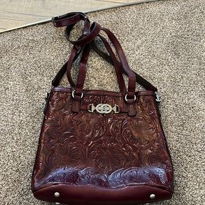 Maroon Patricia Nash Lundy Leather Convertible Crossbody purse